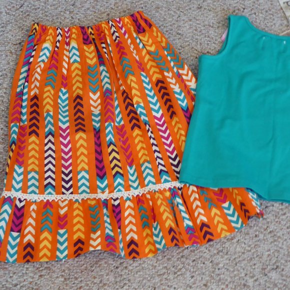 Sado La Bella Flora Girl's 5T Doily Tank with Maxi Skirt Outfit Set - Picture 2 of 7